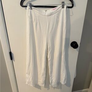 White Flowy Pants
